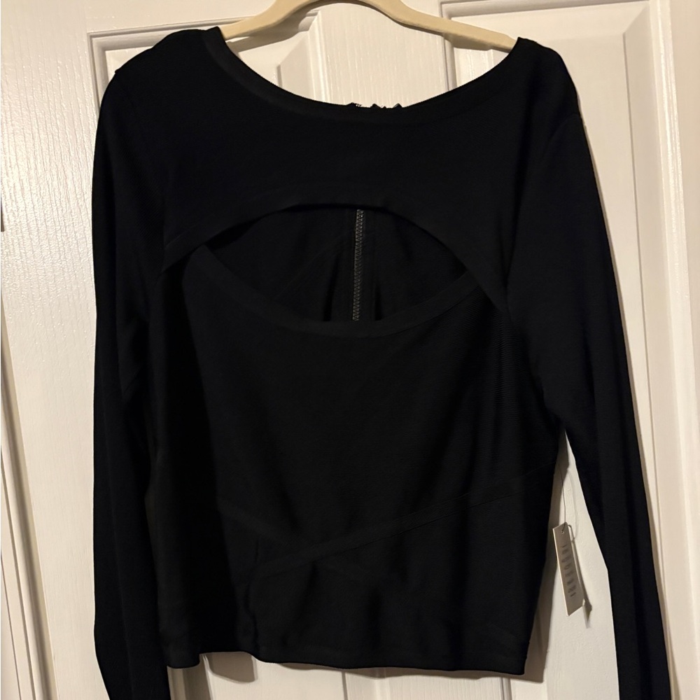 Elegant Black Long Sleeve Women's Knit Top